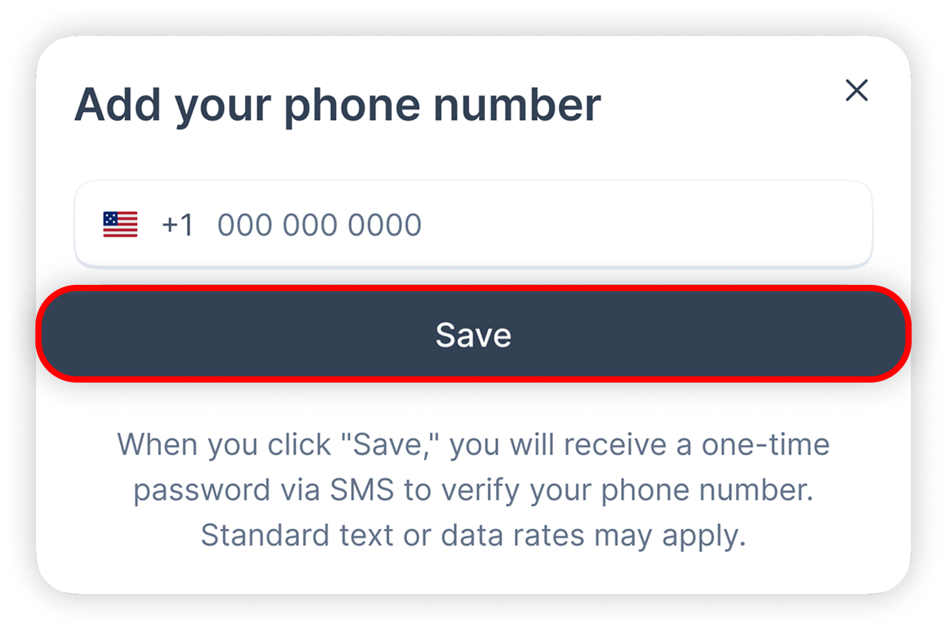 View of NordProtect adding phone number as an asset, save button is highlighted.png