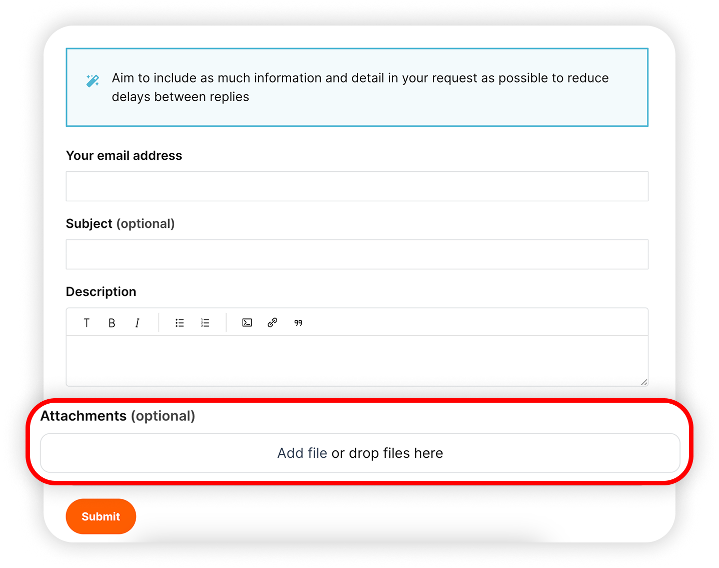 View of NordProtect support request, attachments field is highlighted.png