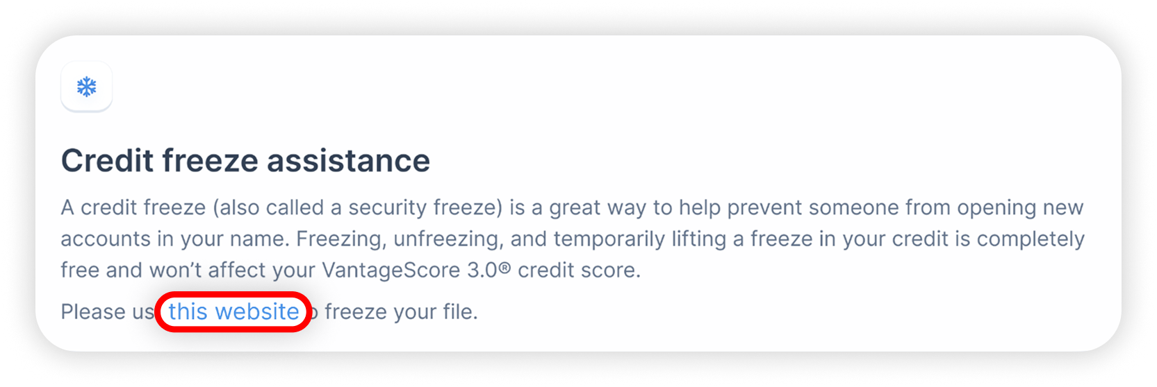 View of NP credit monit services section, this website button is highlighted.png